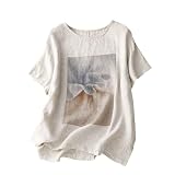 tsaChick Damen Tshirt Sommer Shirt Mit Gummizug Am Saum Damen Bedruckte Lässige Netzshirt Damen Lila Bluse Rundkragen Kurzarm Summer Tops Mesh Oberteil Damen Strandhemd Damen Casual 2024 Neu E2526