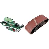 Bosch DIY Bandschleifer PBS 75 A, 1 Schleifband K 80, (710 W, Schleiffläche 76 x 165 mm, Bandabmessung 75 x 533 mm)+Bosch DIY 9tlg. Schleifband-Set (verschiedene Materialien, Körnung 60/80/100)