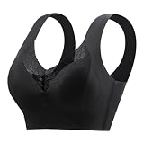 Top Damen Spitze Damen Schöner Rücken Spitzen Brust Wickel Weste Große Brust Zeigen Schließung Paar Brust BH Anti Walking Wickel Brust Top Ohne Träger (Black, XXXL)