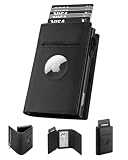YESIIW Portmonee Herren Airtag Wallet mit Münzfach | Slim Wallet Geldbörse Herren mit RFID Schutz | Kartenetui Herren Kartenhalter Geldbeutel Herren | Schwarz Smart Wallets for M