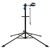 TRUTZHOLM Fahrradmontageständer 360° drehbar höhenverstellbar 50 kg Traglast Stahl mit magnetischer Werkzeugablage schwarz für Fahrräder Mountainbikes E-Bik