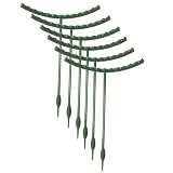 Uhidka 10er-Pack Pflanzenstützen, Pflanzenstäbe, Kunststoff, Halbrunder Pflanzenstützring, Kunststoff-Pflanzkäfighalter, Blumentopf, Klettern, Langlebig, Einfach zu Verw