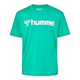 Hummel Unisex Kinder Hmllogo Jersey S/S Kids T-Shirt, Atlantis, 140 EU