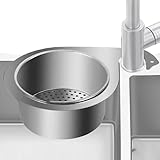 Siebkorb aus Edelstahl in Schwanenform für die Spüle, Spülbecken Sieb, Siebfilter Zum Einhängen, Filterkorb Zum Aufhängen Am Wasserhahn, Waschbecken Sieb Kueche Essensreste Sieb Spülbecken für Gemü
