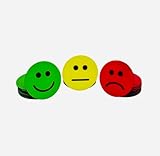 30 Smileys Magnet-Set (Durchmesser 2,5cm): 10 fröhliche grüne, 10 neutrale gelbe & 10 traurige rote Smileys – Ideal für kreative Kommunikation in Schule, Job & Alltag
