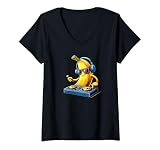 Damen Cooler Banane DJ T-Shirt mit V