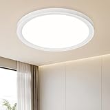 Birnetek® Deckenlampe LED, Deckenleuchte Rund 4000K, 18W 1800LM, IP44 Wasserdicht, Modern Schlicht Lampe für Wohnzimmer, Badezimmer, Schlafzimmer, Küche, Dünn, 220 * 21