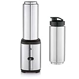 WMF Mixer Kult X Mix & Go Keep Cool Mini Smoothie Maker mit 1 Mixbehälter, Shake Mixer, Blender elektrisch, 300 Watt, Thermoflasche 600ml, Kühlfunktion,