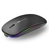 Zoenif Bluetooth-Maus für Laptop, kabellose Maus, wiederaufladbar, leise, schlanke, schnurlose Maus für MacBook Air Pro/iPad/Tablet/PC/Computer/Desktop/Chromebook, DPI, verstellbare LED-M