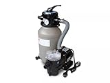 Karibu Sandfilteranlage Klein, 30cm Filterkessel + Quarzsand, 4500-7500 l/h Pumpe, Poolfilter für Schwimmbecken, 230V Anschluss, Einfache Reinigung und Wartung, Silber Hochwertige W