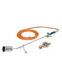 CFH Abflammgerät GV 900 inkl. Druckregler DR 114 und Gasschlauch - Unkrautbrenner Gas Anwendung 2,5 bar mit 3/8' Anschluss, Ideal für Unkrautbeseitigung sowie Teer- und Teichfolienarb