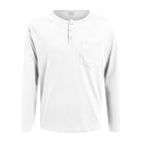 Yusealia Funktionsshirt Herren Langarm Henley Shirts mit Taschen Gym Laufshirt Sport Shirt Trainingsshirt Schnelltrocknend Tshirt Knöpfe Lässig Oberteil Leichter Sommer Lang