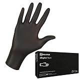 MERCATOR MEDICAL Nitrilhandschuhe, puderfreie Einweghandschuhe NITRYLEX BLACK, Größe: S - 1000 Stück, deckende undurchsichtige schwarze Farbe, texturierte Fingerspitzen, latexfreie E
