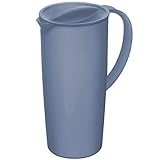Rotho Caruba Krug 1.2l mit Deckel und Ausguss, Kunststoff (PP) BPA-frei, horizonblue, 1.2l (16.0 x 10.5 x 22.0 cm), B