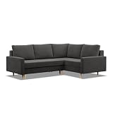 Mebligo - Ecksofa Blank mit Schlaffunktion, Schlafsofa mit Stauraum 226 x 175 x 92 cm, Ecksofa mit Ottomane rechts, Sofa mit Bonellfedern, G