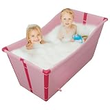 SPEESY Badewanne Für Erwachsene Faltbare Kinderbadewanne Freistehende Badewanne Für Dusche 38x87x57cm Faltbare Tragbare Duschbadewanne Kleine Duschräume(Pink)