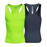 Lo.gas Rennrad Trikot Herren Ärmellos, Radtrikot Leichtgewicht und Atmungsaktiv, Fahrradtrikot mit Gesäßtasche, 2er Pack Grün+Graublau XL