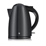WMF Stelio Wasserkocher Edelstahl 1,7L, Elektrischer Wasserkocher mit Kalkfilter, 2400 W, Wasserstandsanzeige Beleuchtet, Edelstahl Matt Schw