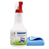 Blum Manufaktur Bildschirmreiniger 1x 500 ml + 30x30 cm Mikrofasertuch Supersoft 365GSM - Screen Cleaner - Display Reinig