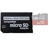 LEAGY PSP 1000, PSP 2000, PSP3000 Memory Stick Adapter, Micro SD auf Memory Stick PRO Duo MagicGate Karte für Handycam, Kamera, Sony Playstation Portab