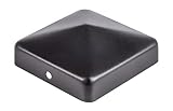 Alberts 205676 Pfostenkappe für Holzpfosten | flache Form | schwarz | 70 x 70