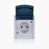 Busch-Jaeger 20 EW-53 SCHUKO® Steckdose mit Klappdeckel (Thermoplast) Grau ocean® (IP 44) 2CKA002083A0817