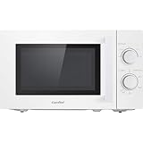 Comfee CMSN 20 wh Mikrowelle / Solo-Mikrowelle mit 5 Leistungsstufen/ Innenbeleuchtung/ easy Defrost/360°Drehteller / Zwei Drehregler/20L/700W/ Weiß, M