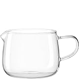 LEONARDO Tè per Te Milchkännchen - Aus Borosilikatglas, mit Henkel und Ausguss - Handarbeit - Höhe 7 cm, Ø 9,7 cm -Inhalt 350 ml - Spülmaschinenfest - 1 Milchkanne transparent, 077391