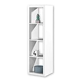 STYLE Modernes Würfelregal Weiß, ideal für Faltboxen - Praktisches Raumteiler Regal mit offenen Fächern - 41 x 147 x 38 cm (B/H/T)