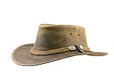 Black Jungle Bulat Lederhut, Westernhut, Australienhut, Cowboyhut (Tan, L)