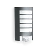 Steinel Außenleuchte L 12 S anthrazit, 180° Bewegungsmelder, Dämmerungssensor, Alu-Blende, E27, Max. 60W Wandleuchte, 27.2 x 15.5 x 10.8