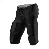 Fußball-Trainingshose für Jugendliche, Hockeygamaschen, enge Trainingshose mit integrierten Pads, Größe 3XL, Schwarz, 3X-Larg