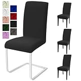 Stuhlhussen 4er Set Stuhlbezüge Moderne Stretch Stuhlhussen Universal Husse Abnehmbare Stuhlbezug Waschbarer Abdeckung Esszimmer Dekoration Spannbezug,für Hotel Hochzeit Partys(4er Set, Dark Gray)-C