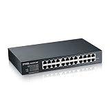 Zyxel 24-Port Gigabit Switch | Smart Managed | Desktop/Rackmontage und lüfterloses Design | VLAN, IGMP, QoS [GS1900-24E]