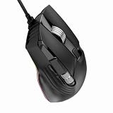 YMXQUP Präzises Gaming-Draht, verstellbar, 6 dpi, 1200/3600/4800/7200/9600/12400 dpi, Multi-Tasten-Gaming-Zubehö