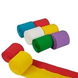 PAPSTAR 6 Krepp-Bänder 10 m x 5 cm farbig Sortiert wasserfest 10056