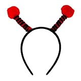 Oblique Unique® Haarreif Marienkäfer mit Bommeln Haarreifen Kostüm Accessoire für Karneval Fasching Motto Party zum Verkleiden Rot Schw