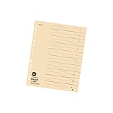 Original Falken 100er Pack Trennblätter. Made in Germany. Aus Recycling-Karton für DIN A4 hellchamois Trennlaschen Trennblätter Ordner Register Kalender Blauer Eng
