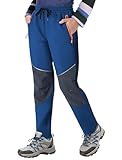 ANGEL CITIZ Kinder Softshellhose Winter Skihose für Jungen & Mädchen Thermo Regenhose Kinder mit Reflektoren Wathose Wanderhose Outdoor 116-158