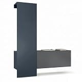 InnoFurn Garderoben-Set Nivo, Minimalistische Flurgarderobe mit Push-to-Open, Made in Germany Eingangsmöbel, Mitternacht Blau (52 x 193 x 35 cm)