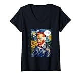 Damen Vincent Van Gogh Bitte leih mir dein Ohr Künstlerisches Humor-Wortspiel T-Shirt mit V