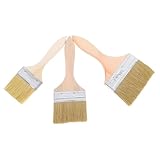 NUOBESTY 3 Stück Teiliges Pinselset mit Dickem Holzstiel Strapazierfähiger Streichpinsel für Holz Effiziente Lack Lasuranwendung Ergonomischer Griff für Heimwerker und Möbelrenovierung