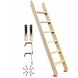 Leichte Etagenbettleiter mit 10 cm breiten Stufen und Gummifüßen, Ersatztreppe aus Holz für Hochbett für Camping und Schlafsaal, 115