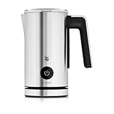 WMF Stelio Milchaufschäumer elektrisch, 500 Watt, 150-250 ml, Antihaftbeschichtung, kabellos, für Milchschaum heiss und kalt, heiße Schokolade, cromargan matt/silb