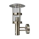 Lindby Edelstahl Wandlampe aussen mit Bewegungsmelder, IP44 Wandleuchte silber Außenbeleuchtung Wand Hof Garten Terrasse Balk