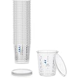 BenBow Profi-Messbecher 25x 385ml mit 3x Deckel - Mischbecher mit vielfältiger Skalierung für Harz, Epoxidharz & Lack – Becher mit Skala Lackmischbecher Meßbecher Lackbecher Einwegmischb
