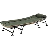 Campingbett Klappbar Leicht Angelliege Karpfenliege mit Matratze und 6-Fach Verstellbarer Rückenlehne, Klappbarer Feldbett mit 8 Beinen, Bis 100 kg Belastb