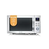 SEVERIN 4-in-1 Mikrowelle „Crispy Wave“, Heißluft-Funktion bis 230°C, Heißluftfritteuse, Mikrowelle, Backofen & Grill, 95 min Timer, max. 2150 W Leistung, 25L, Silber/Edelstahl, MW 7982