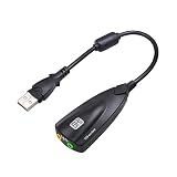 Professionelle 5HV2 USB-Soundkarte für Laptop, PC, breite Kompatibilität, externe USB-Soundkarte, 20 cm Kab