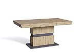 byLIVING Esszimmertisch MATTHEW / Küchen-Tisch 160 cm mit Auszugsfunktion auf 215 cm /Auszugstisch Eiche-Optik hell-braun / Esstisch ausziehbar mit Einlegeplatte / B 160-215, H 75, T 90